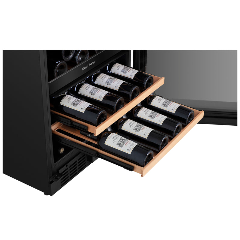 Teknix BITH2WCD60B - Black 60cm Wine Cooler - 46 Bottle Capacity - F Energy