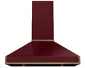 Rangemaster RPREHD100PBOR/AB1 100cm Prestige Cooker Hood - Bordeaux with Antique Brass Trim