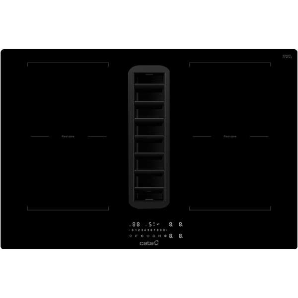 Cata CATDD77CHF - Black Glass 77cm Venting Induction Hob - 4 Zone Flex - A++ Energy