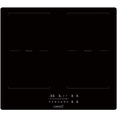 Cata CATINDE60HF - Black Glass 60cm Induction Hob - 4 Cooking Zones - Flex Zone