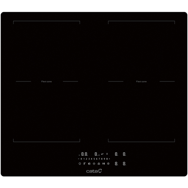 Cata CATINDE60HF - Black Glass 60cm Induction Hob - 4 Cooking Zones - Flex Zone
