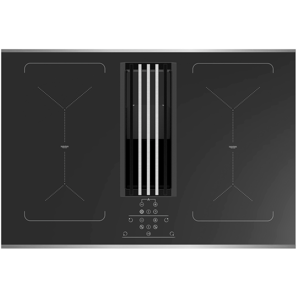 Cata ICONFXP75DDS - Stainless Steel/Black 77cm Induction Hob - Built-in Extractor