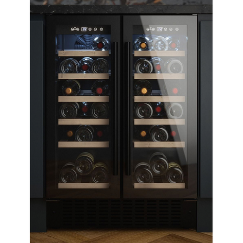 Cata UBBKWC60DDF - Black 36 Bottle Dual Zone Wine Cooler - Twin Door - 60cm