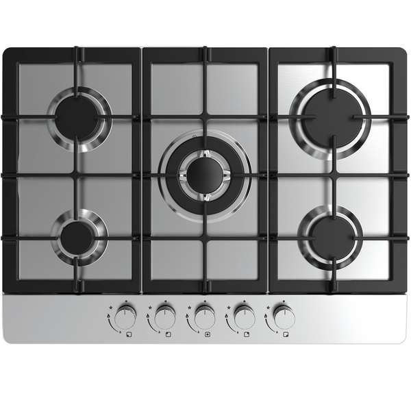 Cata UBGHDFFJ70.1 - Stainless Steel 68cm Gas Hob - 5 Burners - Display
