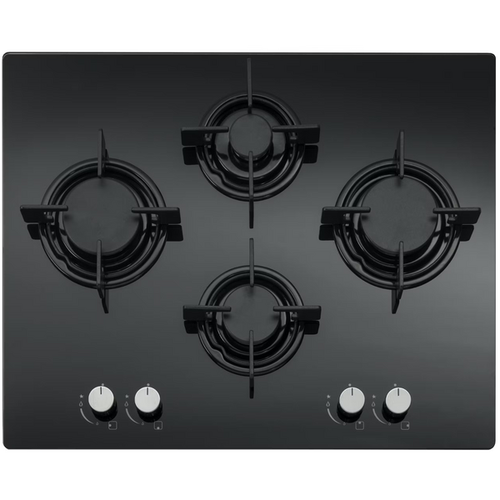 Cata UBGHJ608LPG - Black Glass Gas Hob - 64cm - 4 Burners NATURAL GAS JETS INCLUDED