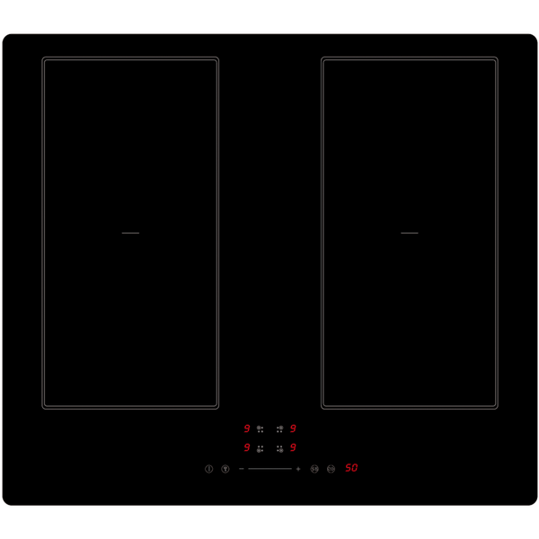 Cata UBINDFX60MS - Black Glass 60cm Induction Hob - 4 Zone Flex - 7.2kW