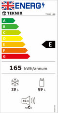 Teknix TMH1148W - White Fridge Freezer - 117L - E Energy Rating