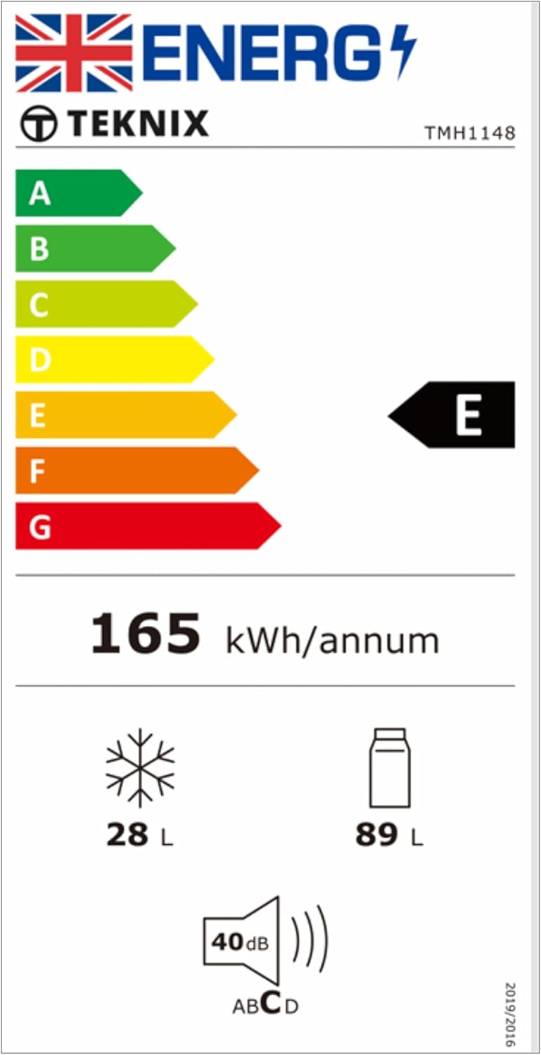 Teknix TMH1148W - White Fridge Freezer - 117L - E Energy Rating