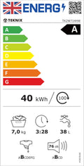 Teknix TK2W714HW - White 7KG Washing Machine - 1400 RPM - A energy - Display