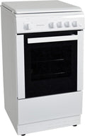 Statesman LEGACY50GSLF -SLIM DEPTH 50CM White Single Oven Gas Cooker with Lid - 4 Gas Burners, 51L Capacity - A Energy Rating