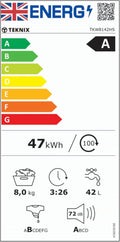 Teknix TK2W814HS - Titanium 8KG Washing Machine - 1400 RPM - A energy - Display