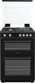 Teknix TKGD60B - Black Double Oven Gas Cooker - 60cm - Energy Rating A