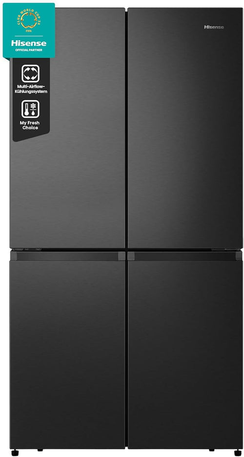Hisense RQ758N4SAFE - Black American Fridge Freezer - 609L Total Capacity - E Energy Rating