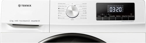 Teknix TKW12142HW - White Freestanding 12KG Washing Machine - 1400 RPM - A energy