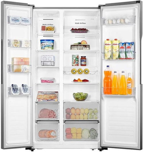 Teknix THSBS1791PX - Silver American Frost Free Fridge Freezer - E energy