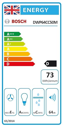 Bosch DWP64CC50M - Stainless Steel 60cm Wall Mount Vent Hood - 64 dB - D energy