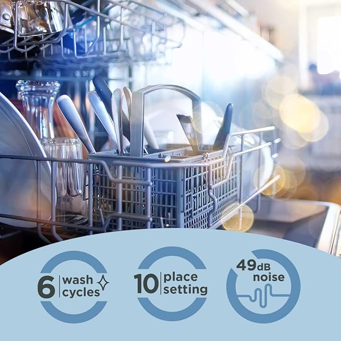 Cookology CBID450 - White Integrated Slimline Dishwasher - 10 Place Settings - D Energy