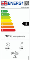 Teknix THSBS1791PBIX - Black Frost Free Fridge Freezer - E energy - Display