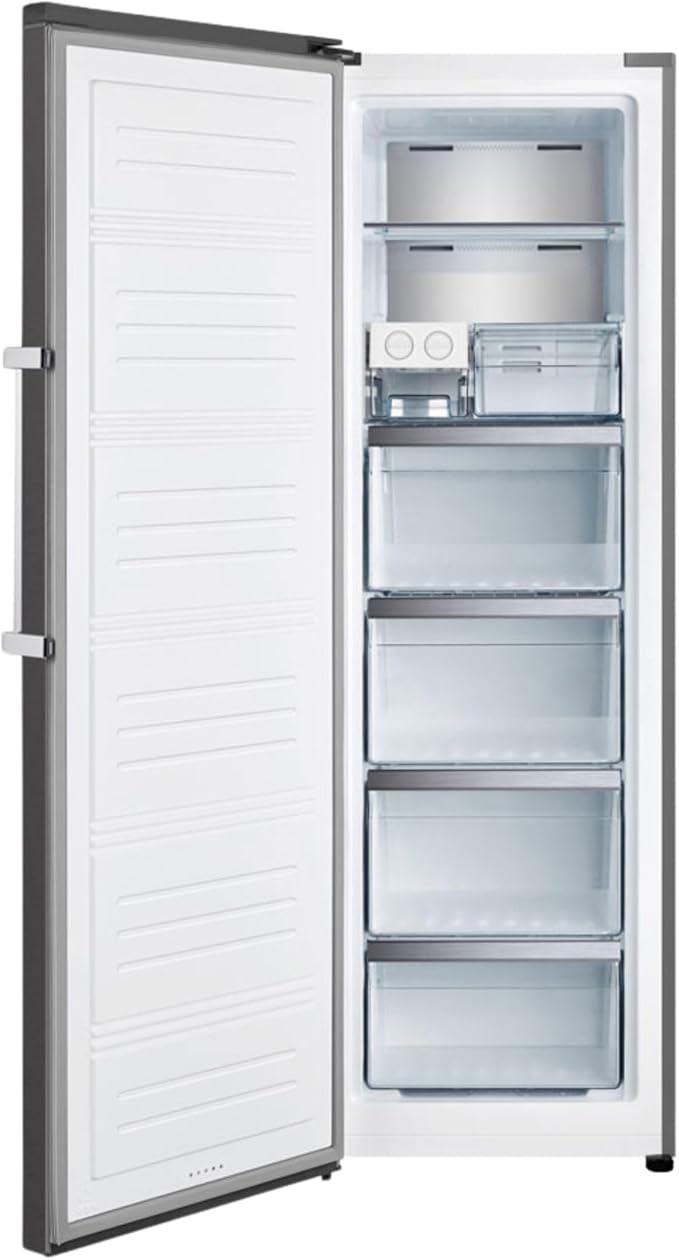 Teknix TH60TNFBIX - Black Steel 274L Tall Freezer - Garage Safe - Frost Free - E Energy Rating