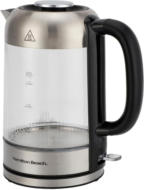 Hamilton Beach HBS5803 - Clear/Silver 1.7L Electric Kettle - LED Illuminating Glass - 3000W