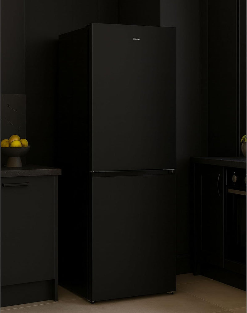 Teknix STF1725B - Black Fridge Freezer - 55cm Width - E Energy Rating