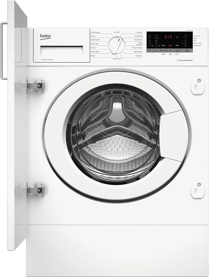 Beko WTIK76151F - White 7KG Integrated Washing Machine - 1600 RPM - C Energy