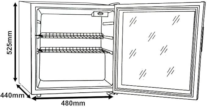 sia DC2BL - Black Undercounter 18 Bottle Capacity Fridge