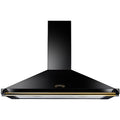 Rangemaster Classic CLAHDC90BB - Black with Brass Trim 90cm Chimney Cooker Hood - D Energy Rated
