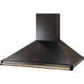 Rangemaster Classic CLAHDC90BB - Black with Brass Trim 90cm Chimney Cooker Hood - D Energy Rated