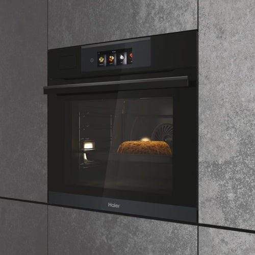 Haier HWO60SM6TS9BH - Black 70L Single Oven - Steam Series 6 - A+ Energy