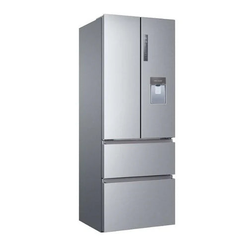 Haier HFR5719EWMP - Platinum Inox American Fridge Freezer - 444L Total Capacity - E Energy