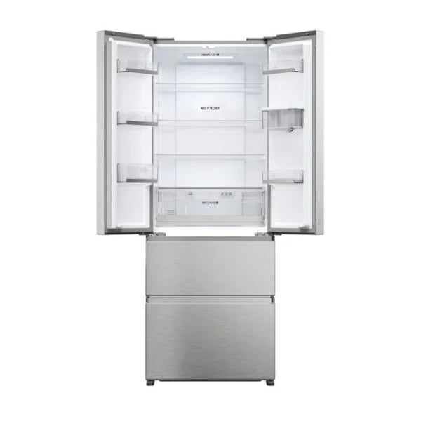 Haier HFR5719EWMP - Platinum Inox American Fridge Freezer - 444L Total Capacity - E Energy