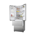 Haier HFR5719EWMP - Platinum Inox American Fridge Freezer - 444L Total Capacity - E Energy