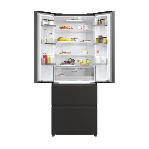 Haier HFR5719ENPB - Slate Black American Fridge Freezer - 446L - E energy