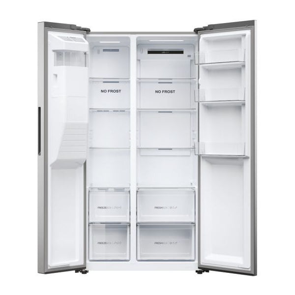 Haier HSR5918DIMP - Platinum Inox American Fridge Freezer - 511L - D Energy Rating