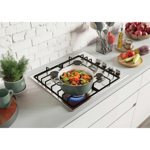 Hoover HHW6LK3X - Stainless Steel 60cm Gas Hob - 4 Burners - Flame Safety Device