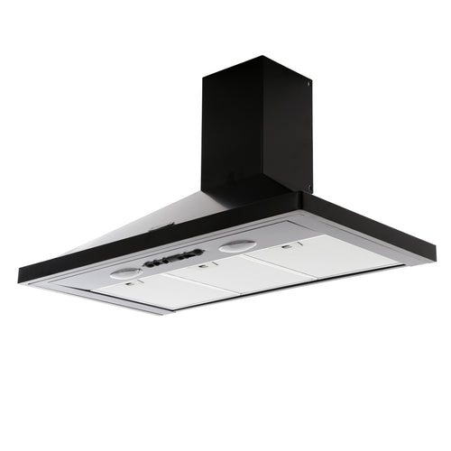 Rangemaster LEIHDC90BC - Black/Chrome 90cm Chimney Cooker Hood - D Energy Rating