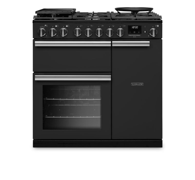 Rangemaster PRDL90DFPCBL/CM1 - Black 90cm Dual Fuel Range Cooker - A energy