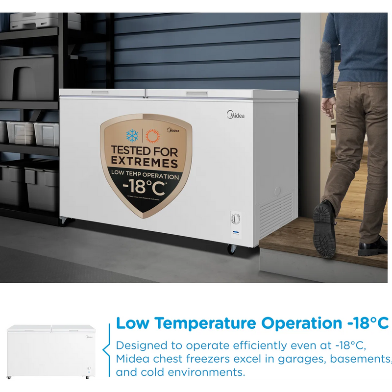 Midea MDRC698FEE01- White Chest Freezer - 508L Capacity - E Energy Rating