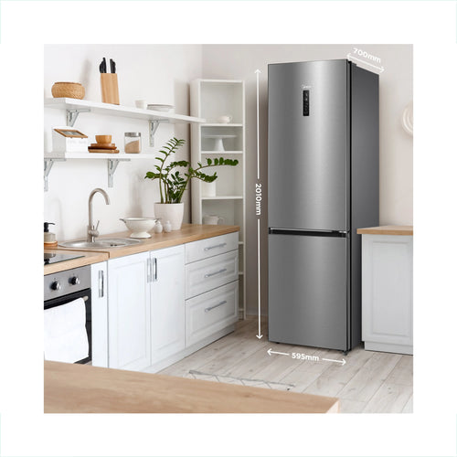 Midea MDRB521MGB02 - Inox Fridge Freezer - 310L Total Capacity - B Energy Rating