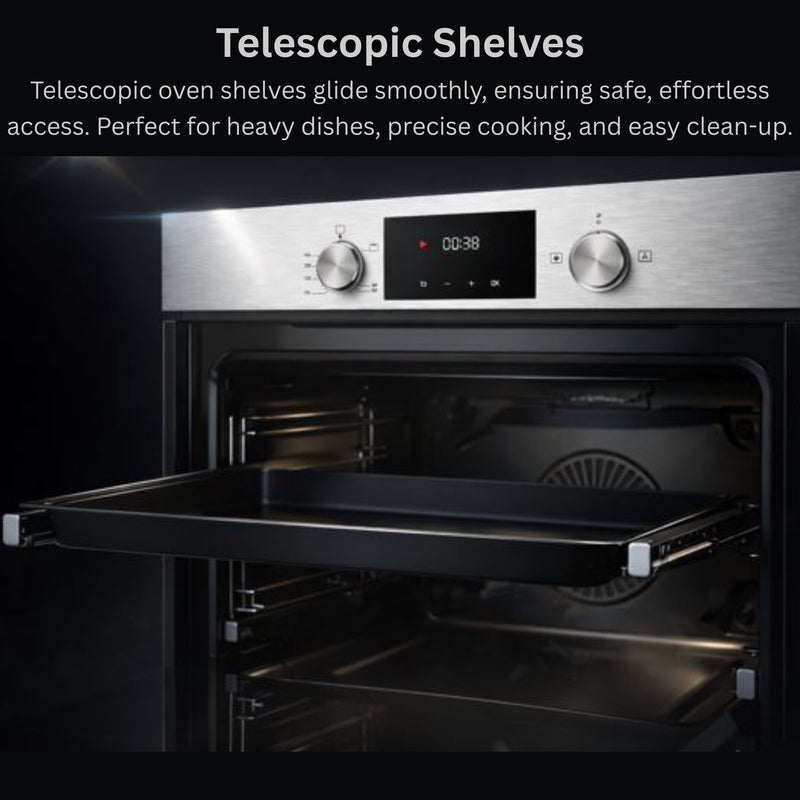 Teknix BITK264GSX - Stainless Steel Single Oven - Gas - 69L - A Energy