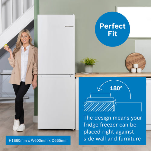 Bosch Series 2 KGN34NWEAG - White Freestanding 50/50 Frost Free Fridge Freezer - E energy - Display