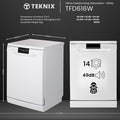 Teknix TFD616W - White Freestanding Dishwasher - E energy  **TOP CUTLERY RACK**