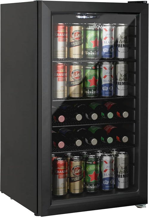 Willow WBC98B - Black 98L Wine Cooler - Triple Glazed Door - E energy