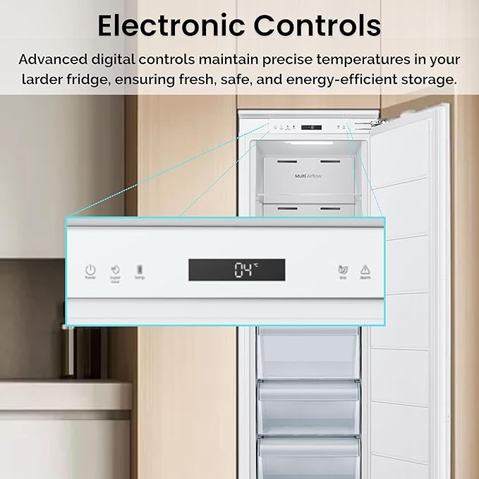 Teknix BITHTZFF - White 235L Integrated Tall Freezer - Garage Safe - Total No Frost - E energy