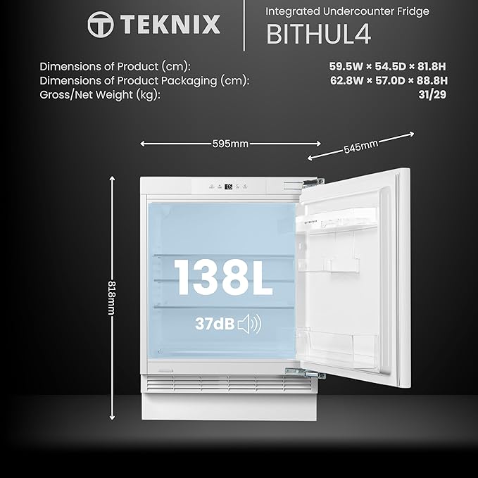 Teknix BITHUL4 - Built under Fridge - E energy - Display