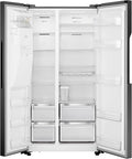 Teknix THSBS1791PLUBIX Black Steel 2 Door Side by Side Fridge Freezer - E rated Plumbed ice+water