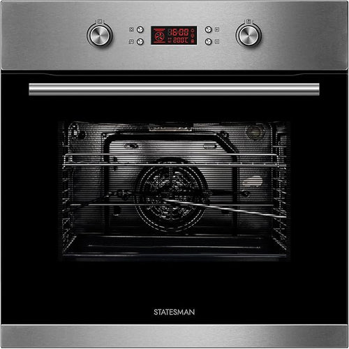 Statesman BSM60SS - Stainless Steel Built-In Multifunction Fan Oven - 70L Capacity - 8 Cooking Functions - A Energy Rating