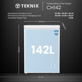Teknix CH142 - White Freezer - Garage Safe - E energy - Display