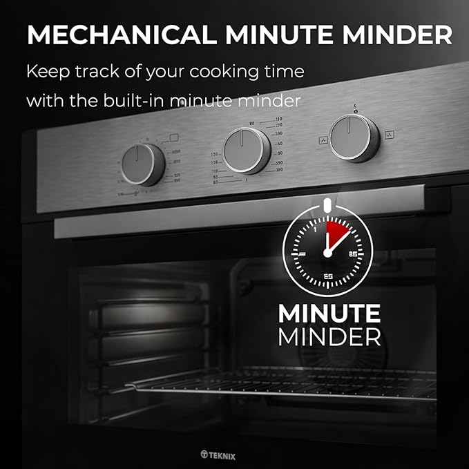 Teknix BITK263GSX - Stainless Steel 63L Gas Oven - Built-in-LPG convertible - A Energy Rating